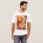 Capybara enjoying Ramen T-shirt (Voorkant volledig)