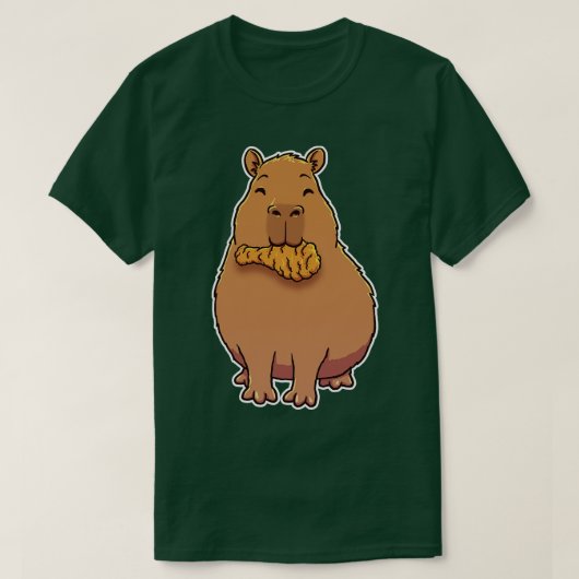 Capybara eten gebakken kip t-shirt (Design voorkant)