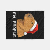 Capybara Ew People Christmas Funny Sarcastic Humor Fleece Deken (Voorkant (Horizontaal))