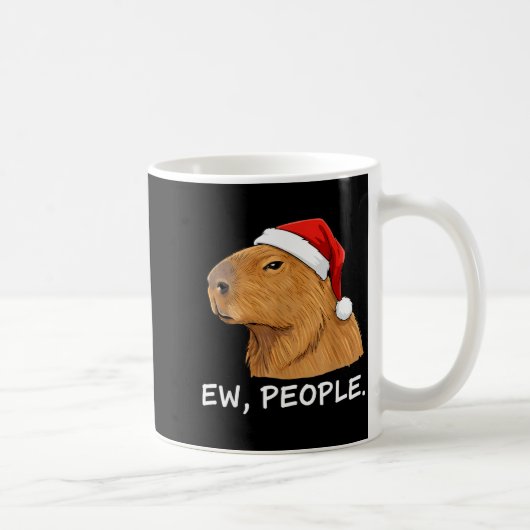 Capybara Ew People Christmas Funny Sarcastic Humor Koffiemok (Rechts)