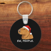 Capybara Ew People Christmas Funny Sarcastic Humor Sleutelhanger (Voorkant)