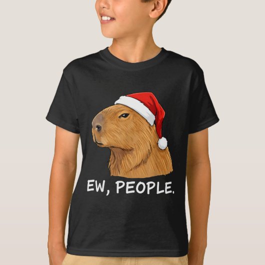 Capybara Ew People Christmas Funny Sarcastic Humor T-shirt (Voorkant)