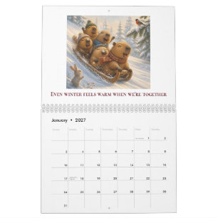Capybara Familie 2027 Kalender – Illustraties van