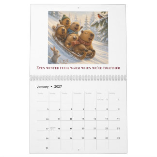 Capybara Familie 2027 Kalender – Illustraties van