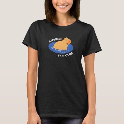 Capybara Fan Club Gezegde Leuk Zwemdier Rode T-shirt (Voorkant)