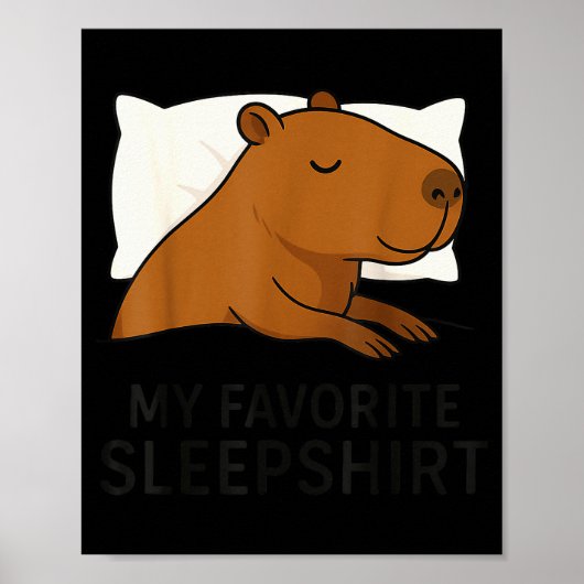 Capybara Favorite Sleepshirt Sleeng Pajamas Boys G Poster (Voorkant)