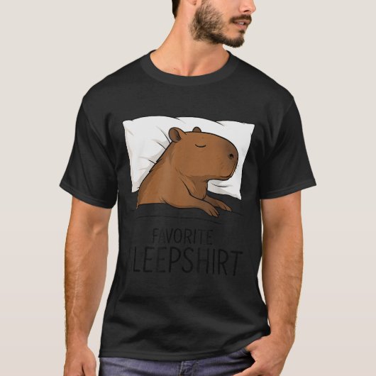 Capybara Favorite Sleepshirt Sleeng Pajamas Boys G T-shirt (Voorkant)