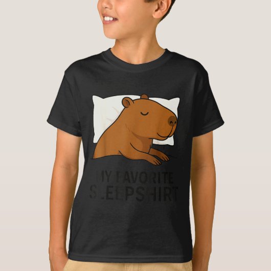 Capybara Favorite Sleepshirt Sleeng Pajamas Boys G T-shirt (Voorkant)