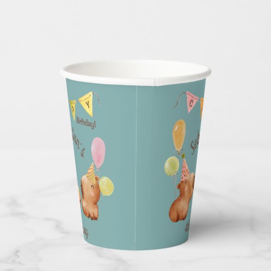 Capybara Feestplezier Papieren Bekers (Rechts)