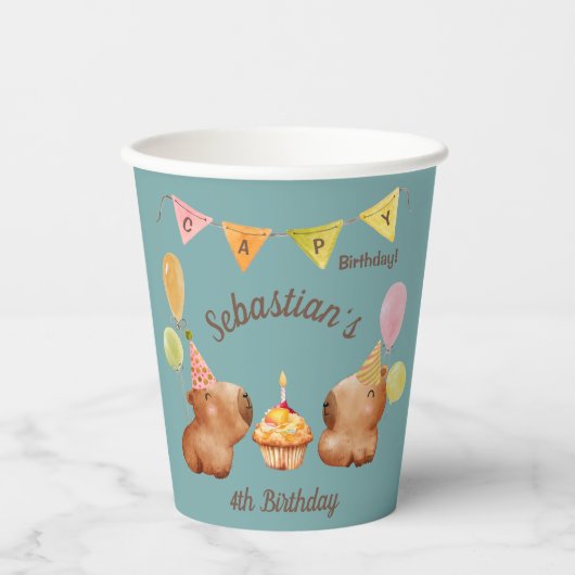 Capybara Feestplezier Papieren Bekers (Voorkant)
