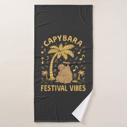 Capybara Festival vibes Badhanddoek (Badhanddoek)
