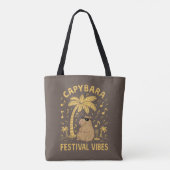Capybara Festival vibes Tote Bag (Achterkant)