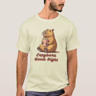 Capybara Film Nacht T-shirt - Chill Vibes alleen