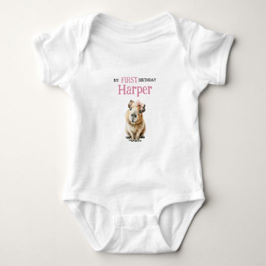 Capybara First Birthday • Birthday Outfit Romper (Voorkant)
