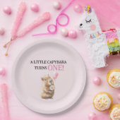 Capybara First Birthday Papieren Bordje (Feest)