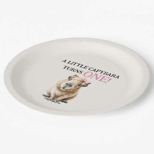 Capybara First Birthday Papieren Bordje (Gekanteld)