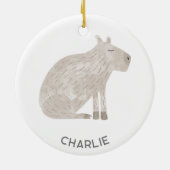 Capybara Fun gepersonaliseerd Keramisch Ornament (Achterkant)