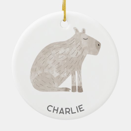 Capybara Fun gepersonaliseerd Keramisch Ornament (Achterkant)