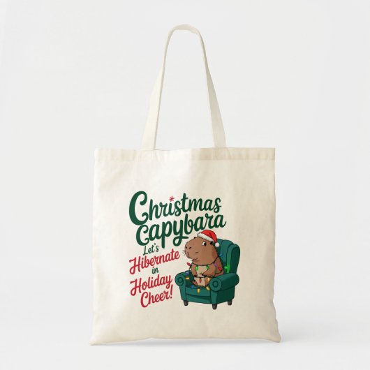 Capybara Funny Christmas Bag Tote Bag (Voorkant)