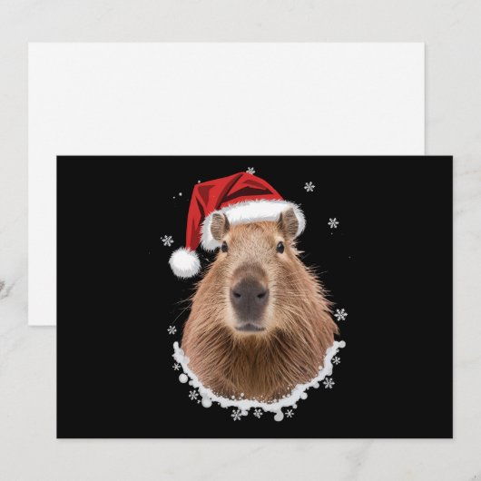 Capybara Funny Christmas Feestdagenkaart (Voorkant / Achterkant)