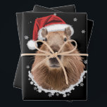 Capybara Funny Christmas Inpakpapier Vel<br><div class="desc">Capybara Kerstmis</div>