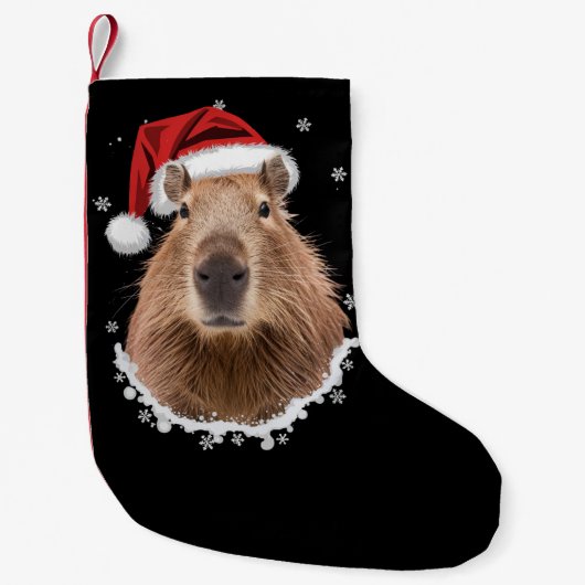 Capybara Funny Christmas Kleine Kerstsok (Voorkant)