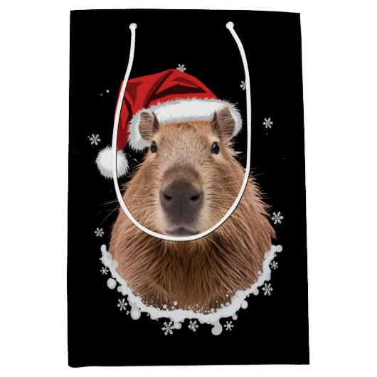 Capybara Funny Christmas Medium Cadeauzakje (Voorkant)