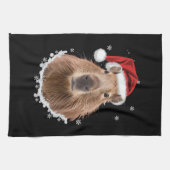 Capybara Funny Christmas Theedoek (Horizontaal)