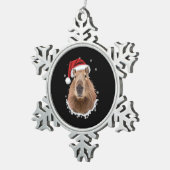 Capybara Funny Christmas Tin Sneeuwvlok Ornament (Rechts)