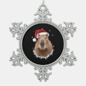 Capybara Funny Christmas Tin Sneeuwvlok Ornament (Voorkant)