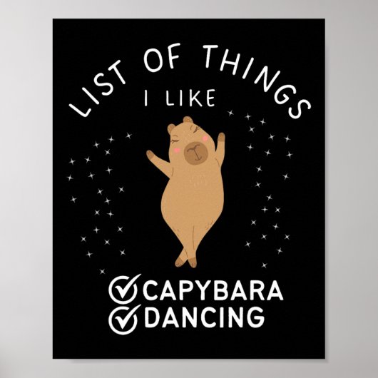 Capybara Funny Dance Lover Capybara Graphic Dancin Poster (Voorkant)