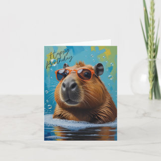 Capybara Funny Happy Birthday Kaart