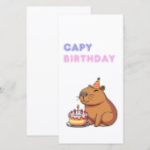 Capybara Funny Happy Birthday Kaart (Voorkant / Achterkant)