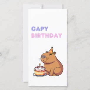 Capybara Funny Happy Birthday Kaart