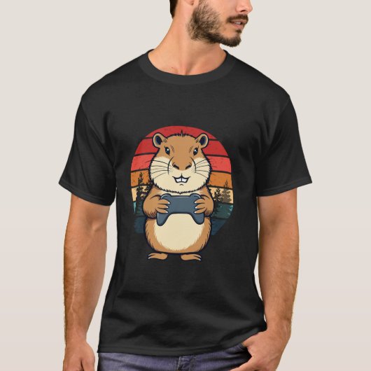 Capybara Funny Retro Videogames voor Kinderen Mann T-shirt (Voorkant)