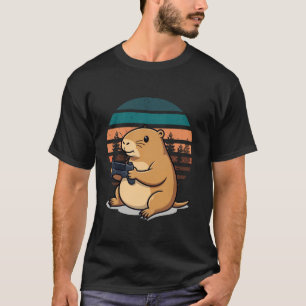 Capybara Funny Retro Videogames voor Kinderen Mann T-shirt
