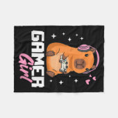 Capybara Gamer Girl Gaming  Fleece Deken (Voorkant (Horizontaal))