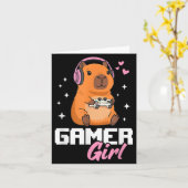 Capybara Gamer Girl Gaming  Kaart (Gele Bloem)