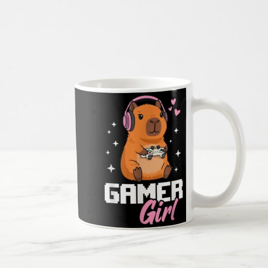 Capybara Gamer Girl Gaming  Koffiemok (Rechts)