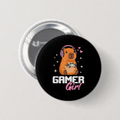 Capybara Gamer Girl Gaming  Ronde Button 5,7 Cm (Voorkant /achterkant)