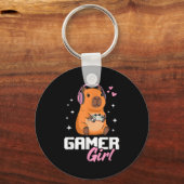 Capybara Gamer Girl Gaming  Sleutelhanger (Voorkant)