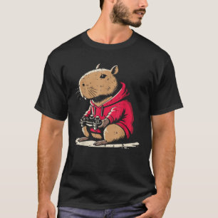 Capybara Gamer Grappige Video Gaming Capy Knaagdie T-shirt