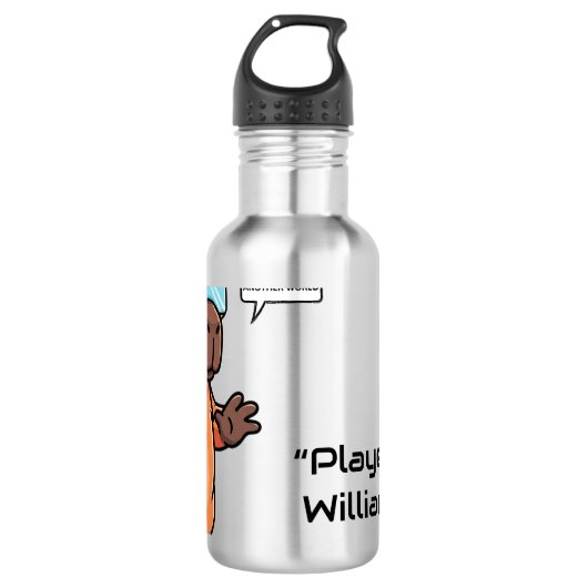 Capybara Gamer Water Bottle – Personalized Name Waterfles (Voorkant)
