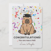 Capybara Gefeliciteerd Veterinair Afstuderen Feestdagenkaart (Voorkant)