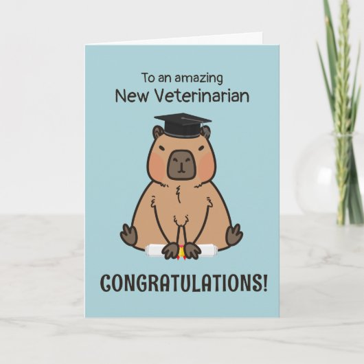 Capybara Gefeliciteerd Veterinair Afstuderen Kaart (Voorkant)