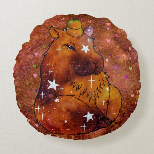 Capybara genaamd Dream Rond Kussen (Voorkant)