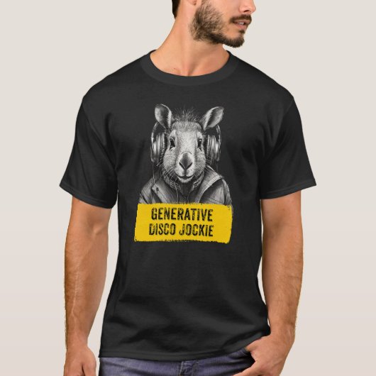 Capybara Generative Disco Jockie cool leuk T-shirt (Voorkant)