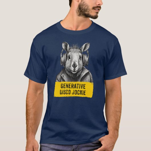 Capybara Generative Disco Jockie cool leuk T-shirt (Voorkant)