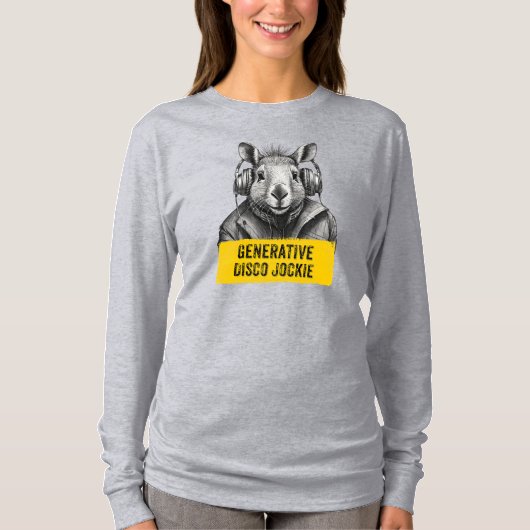 Capybara Generative Disco Jockie cool leuk T-shirt (Voorkant)