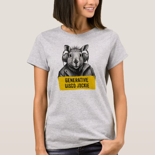 Capybara Generative Disco Jockie cool leuk T-shirt (Voorkant)